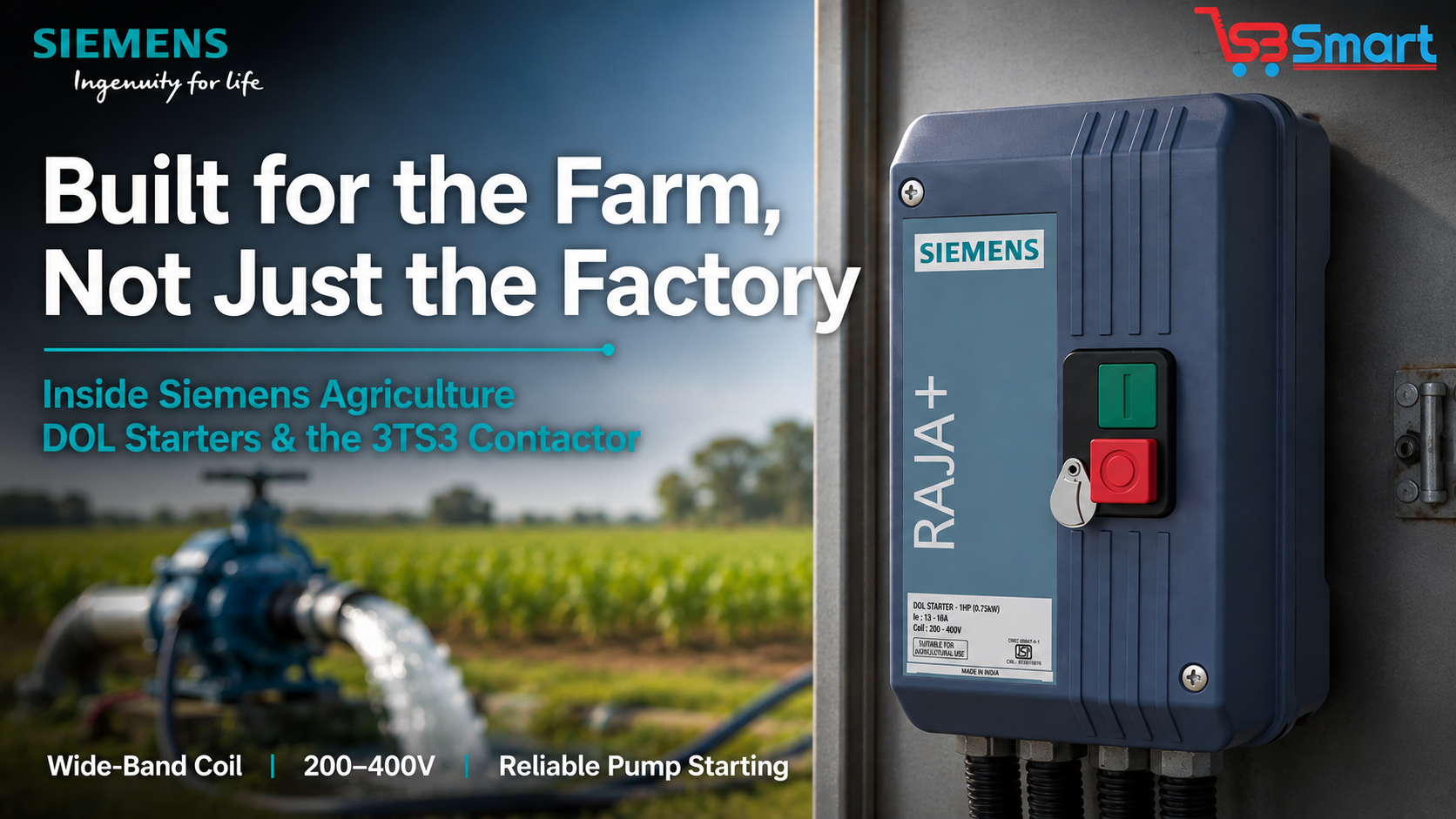 Siemens Agriculture DOL Starters - 3TS3 Contactor Explained | SB Smart