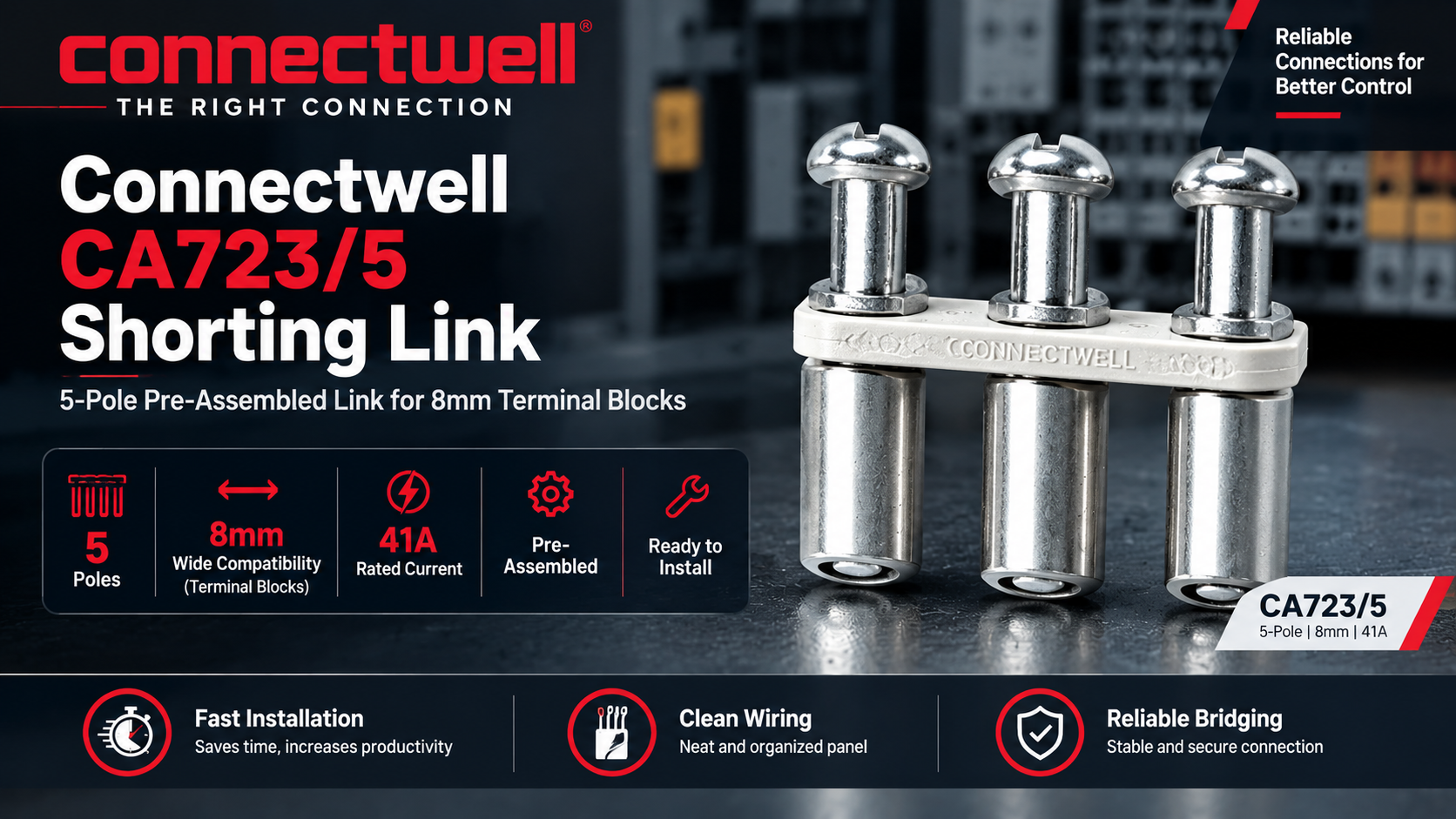 Connectwell CA723/5 Shorting Link: The Fast, Reliable Way to Bridge Terminal Blocks