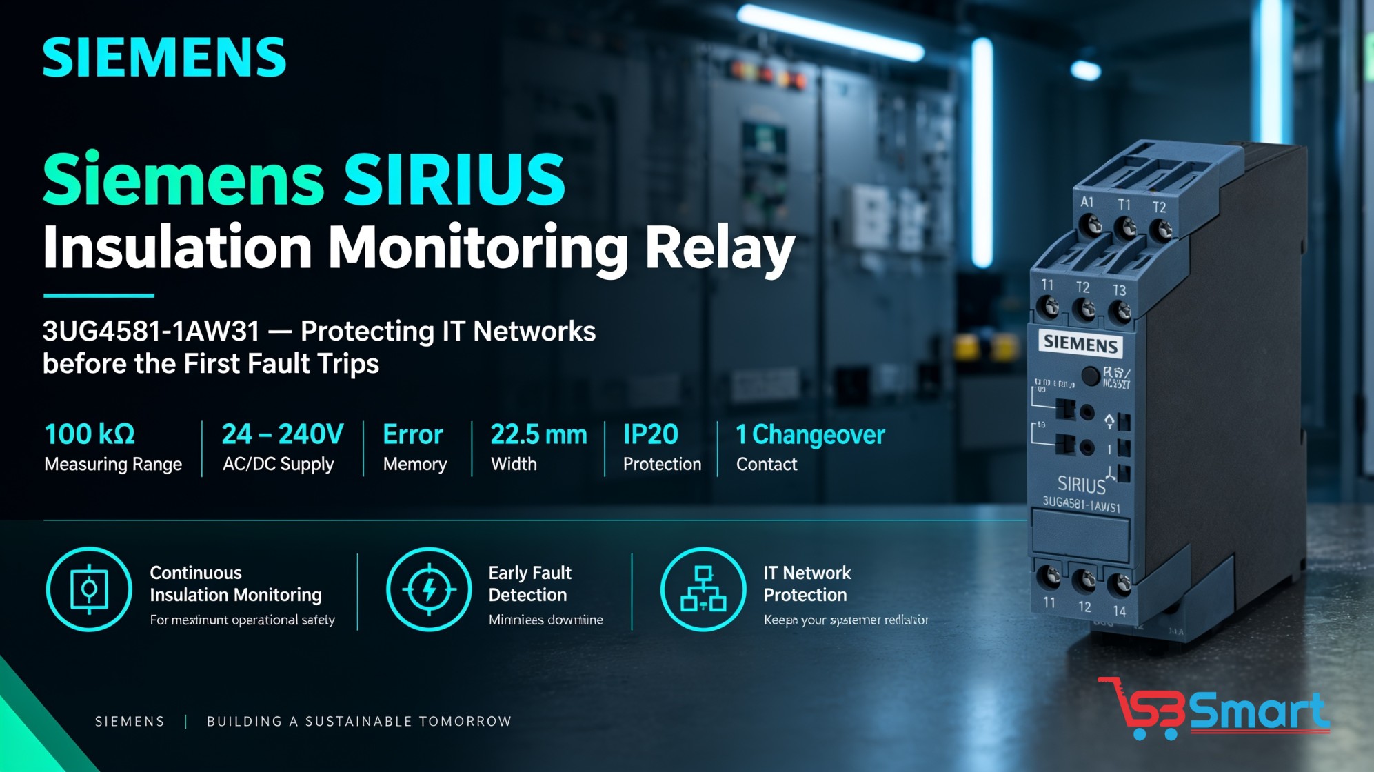 Siemens SIRIUS 3UG4581-1AW31 Insulation Monitoring Relay: Protecting IT Networks Before the First Fault Even Trips