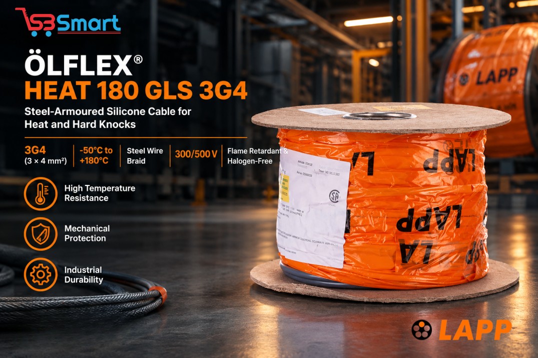 LAPP ÖLFLEX® HEAT 180 GLS 3G4 (0046226): The Steel-Armoured Silicone Cable That Handles Heat and Hard Knocks