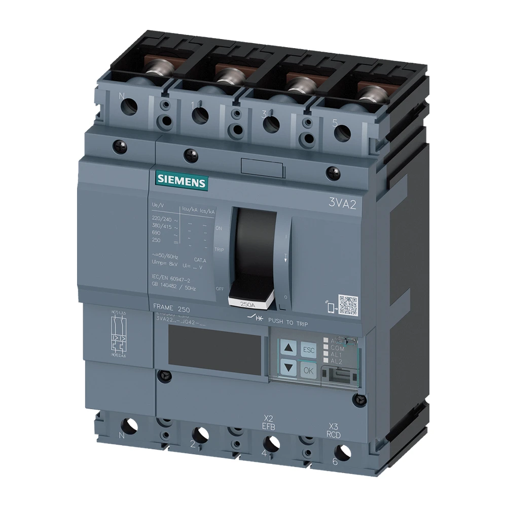 SENTRON 3VA MCCB, Microprocessor Trip Unit - 3VA2225-4JQ42-0AA0