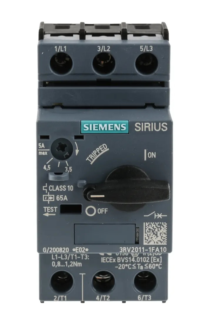 Motor Protection Circuit Breaker, SIRIUS 3RV2 Series, Thermal Magnetic Protection, Variant FA10 - 3RV2011-1FA10