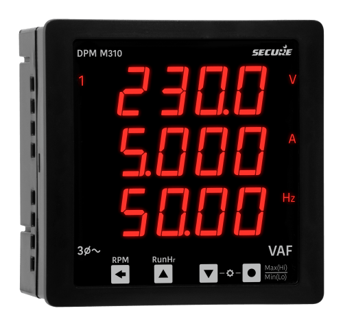 1ph 1Line 4 Digit LED Display, Dim 96x48mm, AC Ammeter, Accuracy : 0.5 - DPM48I300-2