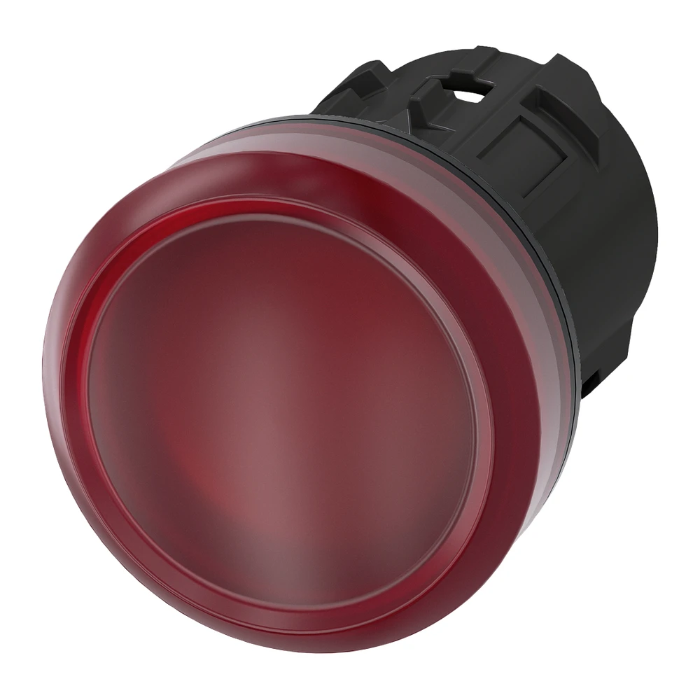 Indicator lights, 22 mm, round, plastic, red, lens, smooth - 3SU10016AA200AA0