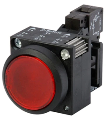 Illuminated pushbutton, 22 mm, round, plastic, red, button, flat, with holder - 3SB5001-0AC01-0PQ0