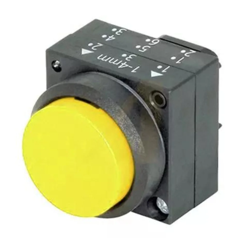 Pushbutton, 22 mm, round, plastic, yellow, button, raised, with holder - 3SB5000-0LD01