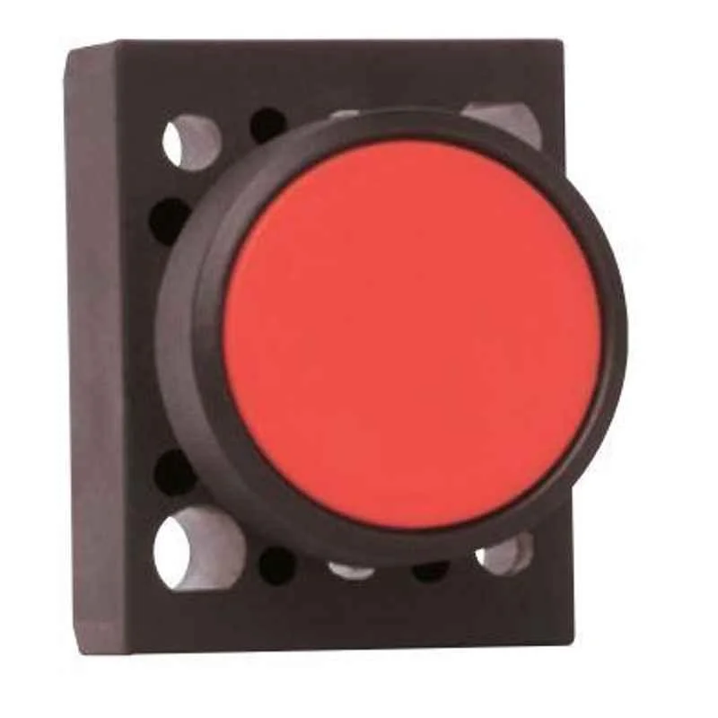 Pushbutton, 22 mm, round, plastic, red, button, raised, with holder- 3SB5000-0LC01