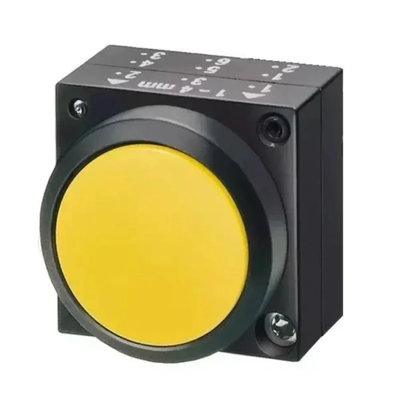 Pushbutton, 22 mm, round, plastic, yellow, button, flat, with holder - 3SB5000-0AD01