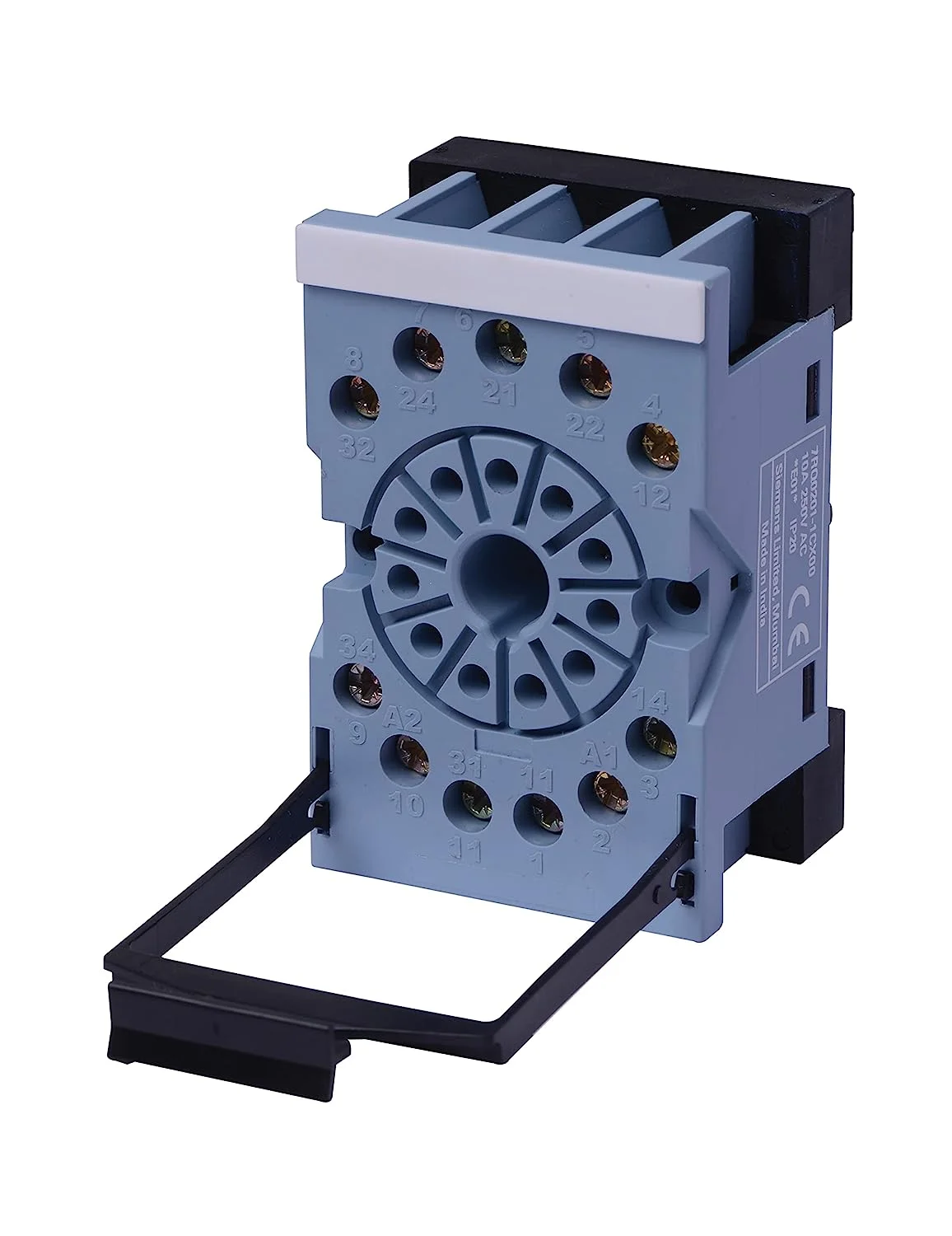 Relay socket 3 changeover cont. 11 pin, 10 A DIN rail mounting pannel mounting screw terminal - 7RQ02011CX00