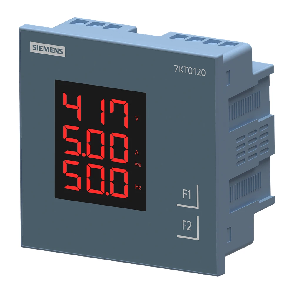 Power Monitoring Device Panel instrument for voltage, current and frequency LED display Vaux: 95V to 240V AC x/1 or 5 A, Class 1  - 7KT0120
