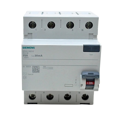 RES.CUR.OP.CIRCUIT BREAKER TYPE AC 40A 3+N-POLE 100MA 415V 4MW INDIA -  5SV4444-0RC