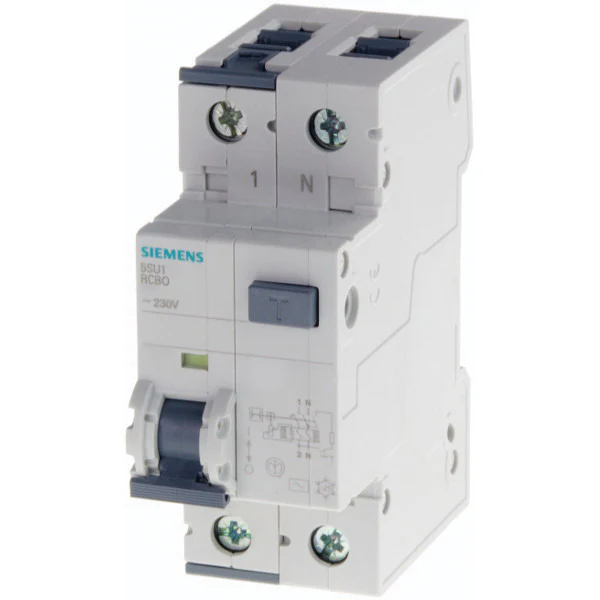RCBO 32 A 2-pole 2-module C characteristic type AC 30 mA, permitted in all countries. Observe national installation regulations!  -5SU1354-1RC32