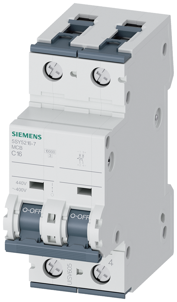 Miniature circuit-breaker 440 V DC DC 10 kA 2-pole C 6 - 5SL5206-7RC