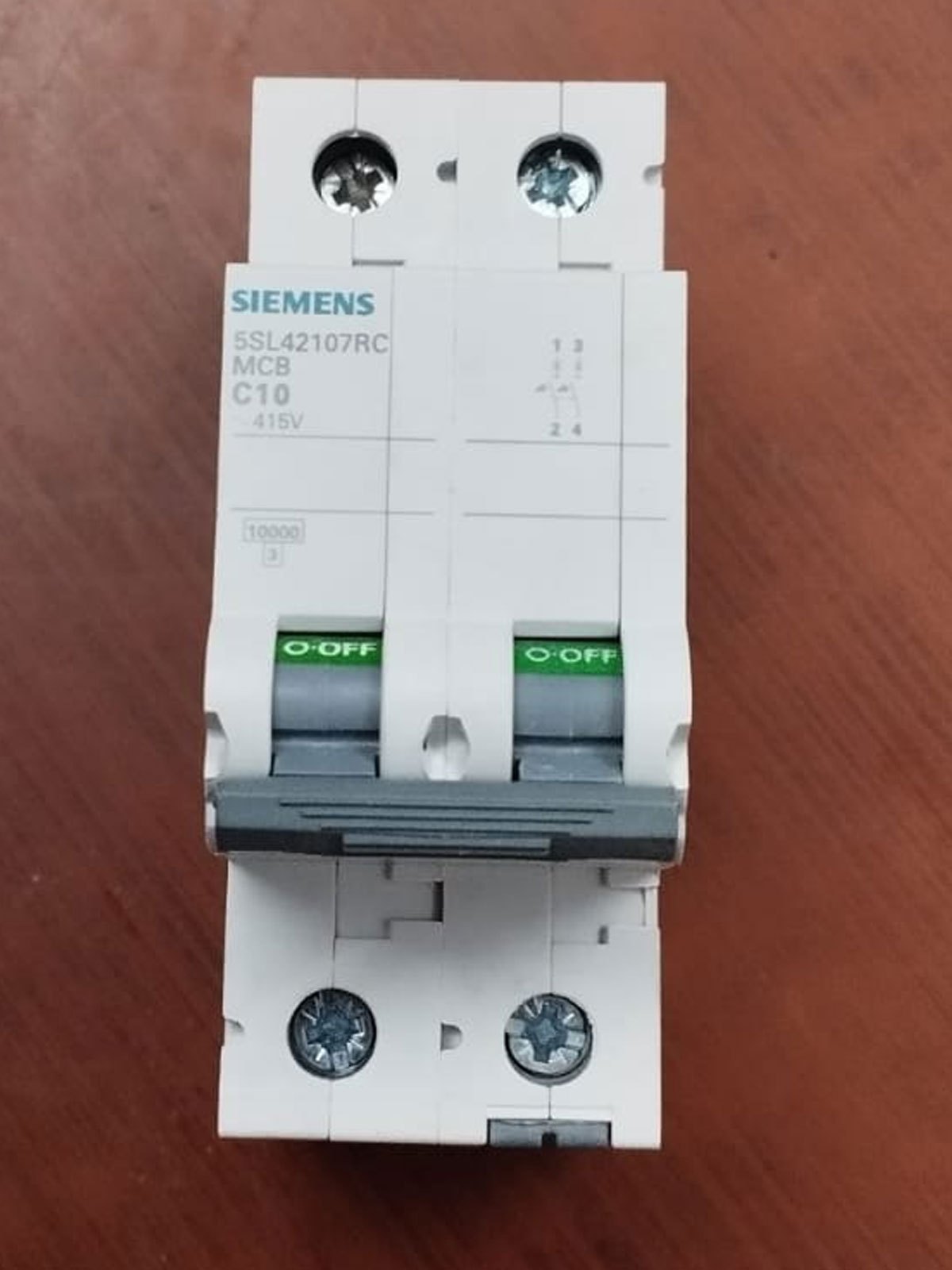 Miniature circuit breaker 415 V 10kA, 2-pole, C, 10 A - 5SL4210-7RC