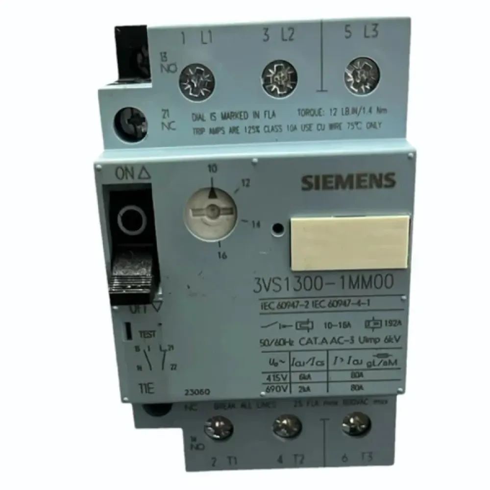 Circuit breaker 10...16 A for motor protection with screw terminal Icu: 415 V 6 kA auxiliary contact: 1 NO + 1 NC - 3VS1300-1MM00