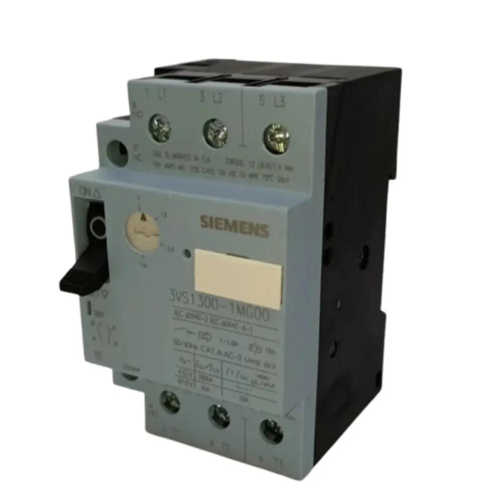 Circuit breaker 1...1.6 A for motor protection with screw terminal Icu: 415 V 100 kA auxiliary contact: 1 NO + 1 NC - 3VS1300-1MG00