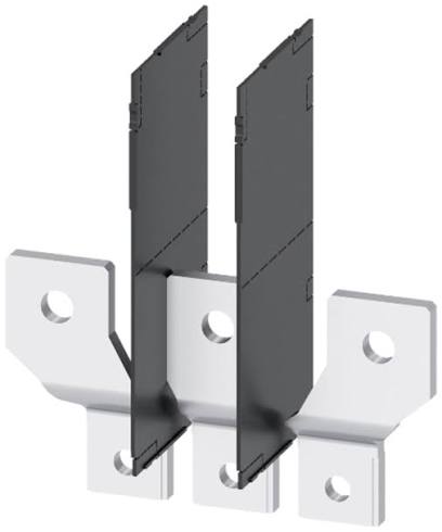 Bus connectors broadened front mounted; 3 units extended pole-center distance for India - 3VA9483-0QC50